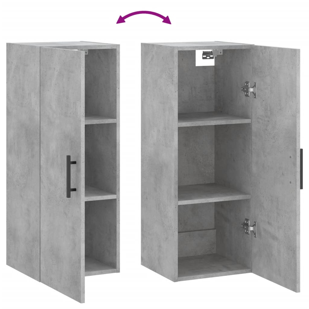 Armoire murale gris béton 34,5x34x90 cm - XIOS