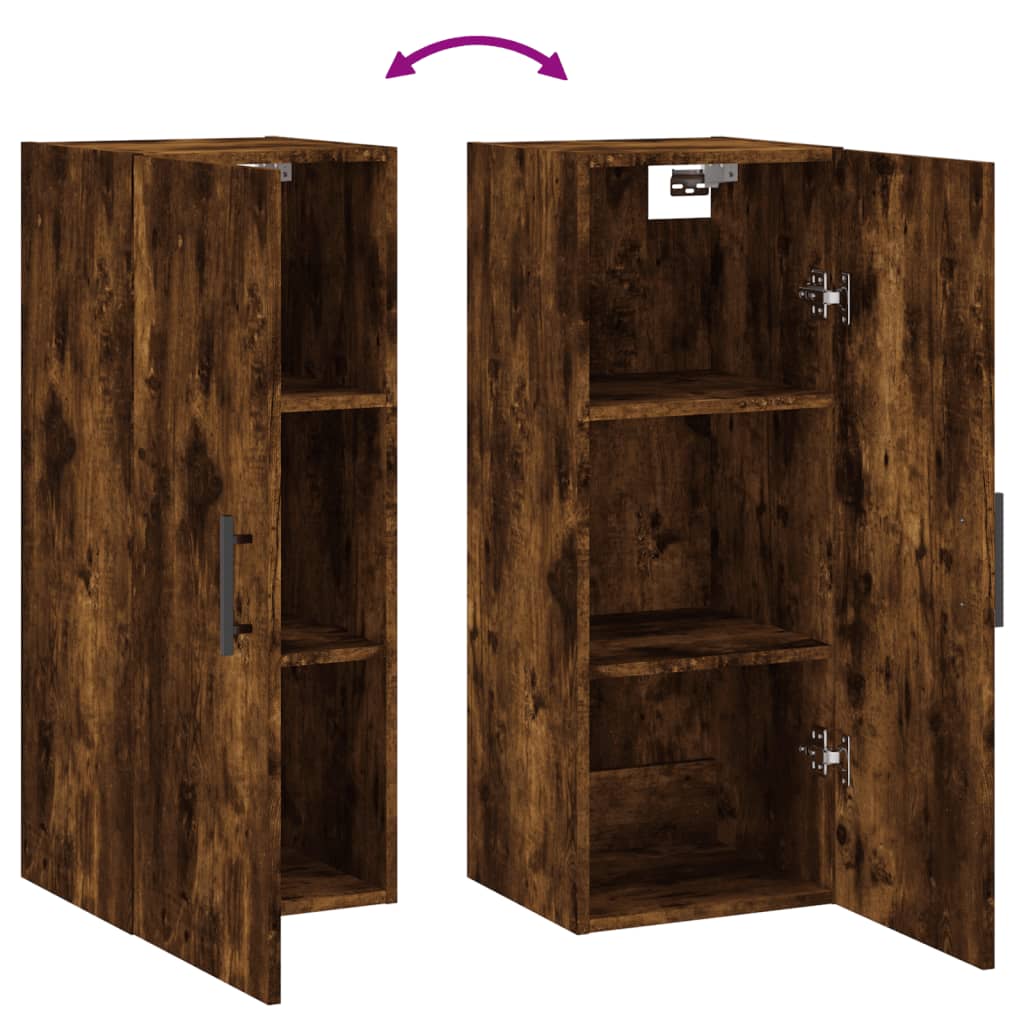 Armoire murale chêne fumé 34,5x34x90 cm - XIOS