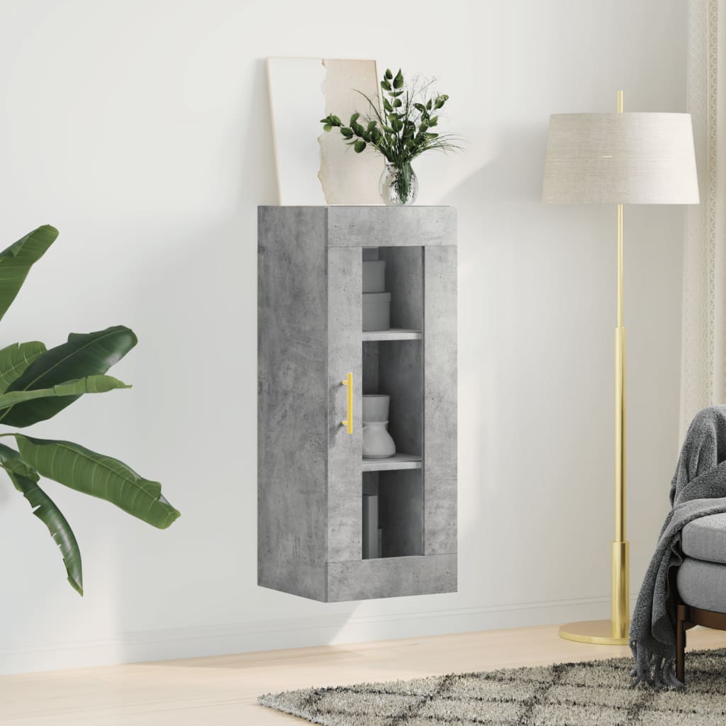 Armoire murale gris béton 34,5x34x90 cm - XIOS