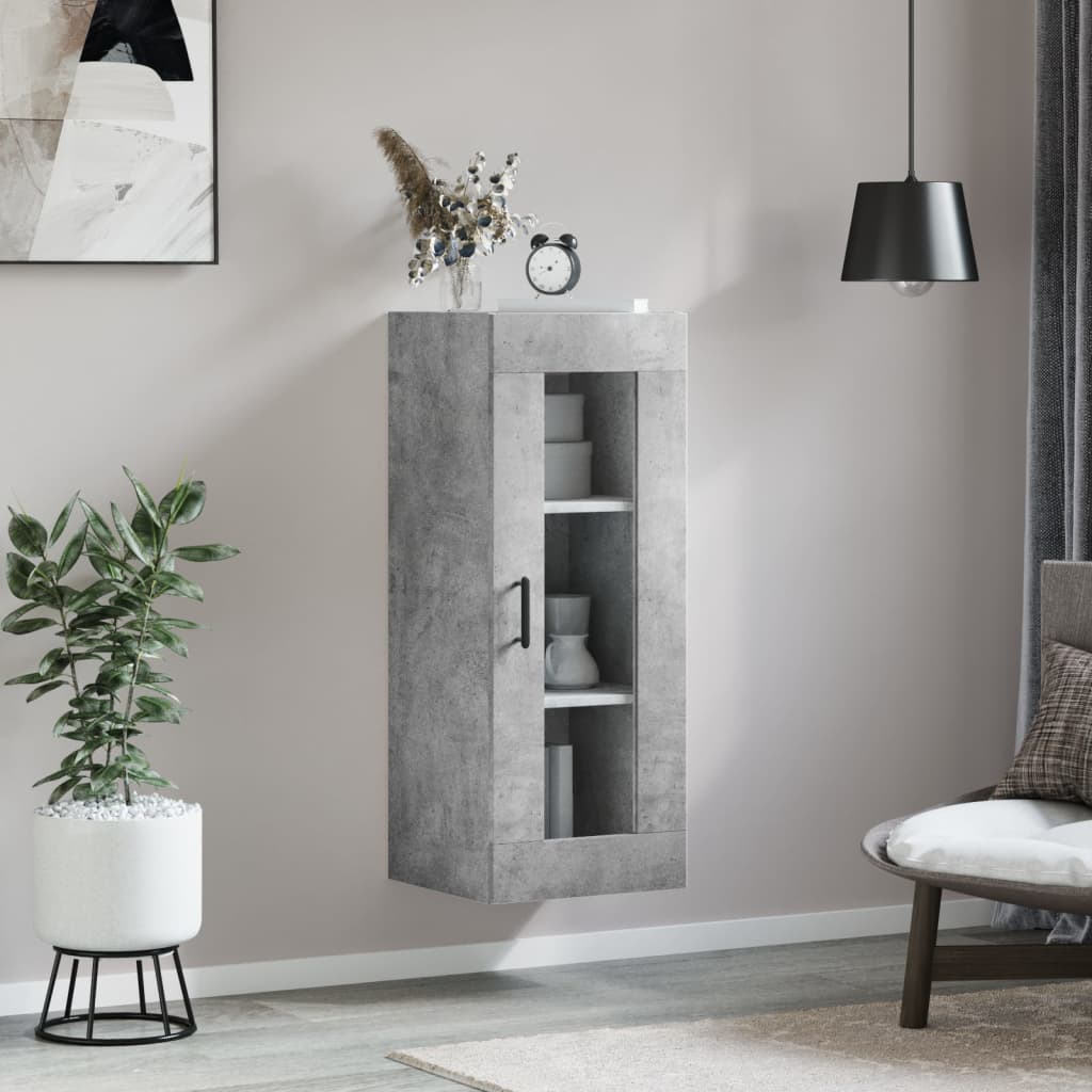 Armoire murale gris béton 34,5x34x90 cm - XIOS