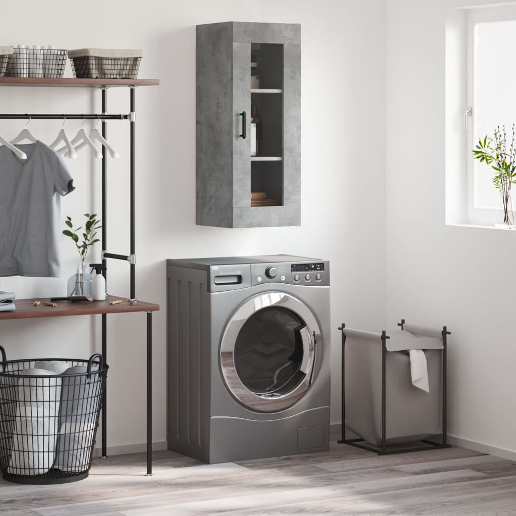 Armoire murale gris béton 34,5x34x90 cm - XIOS