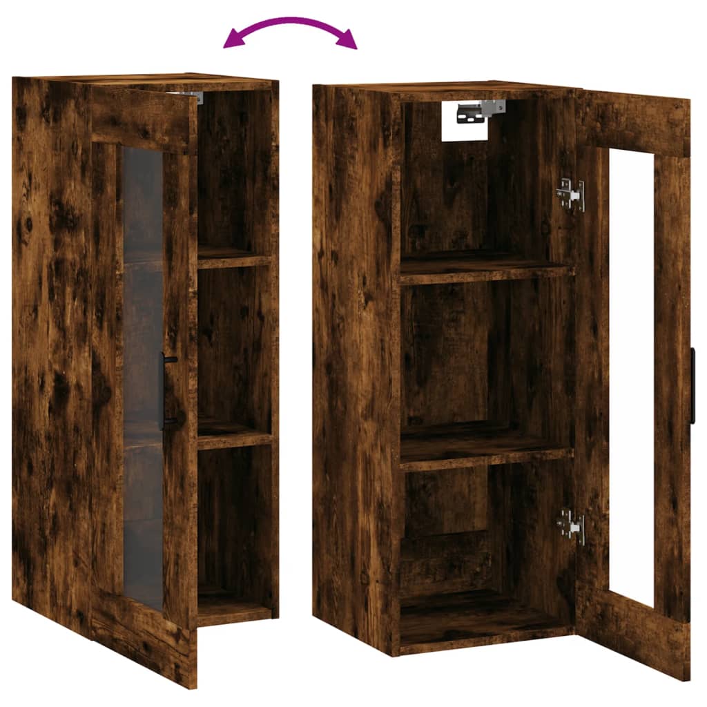 Armoire murale chêne fumé 34,5x34x90 cm - XIOS