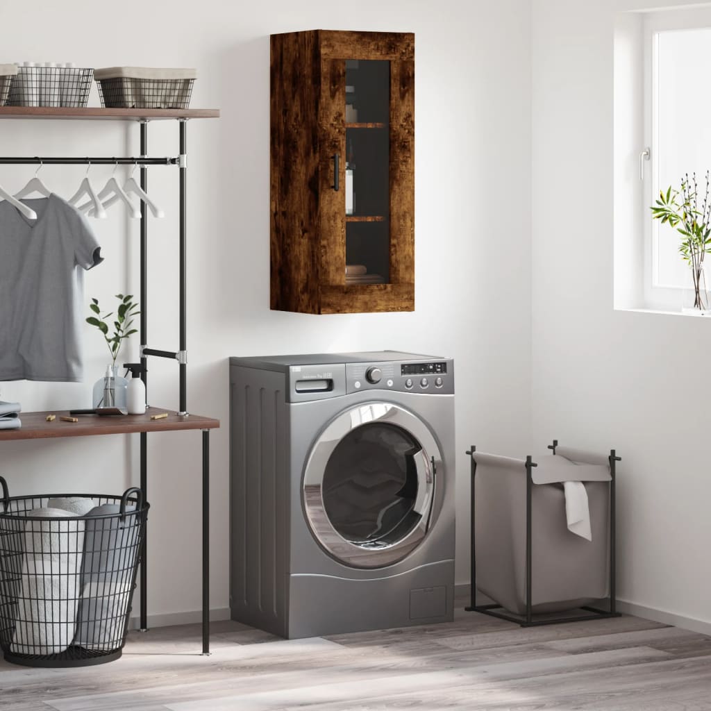 Armoire murale chêne fumé 34,5x34x90 cm - XIOS