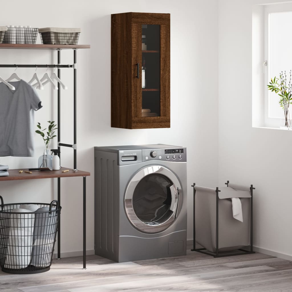 Armoire murale chêne marron 34,5x34x90 cm - XIOS