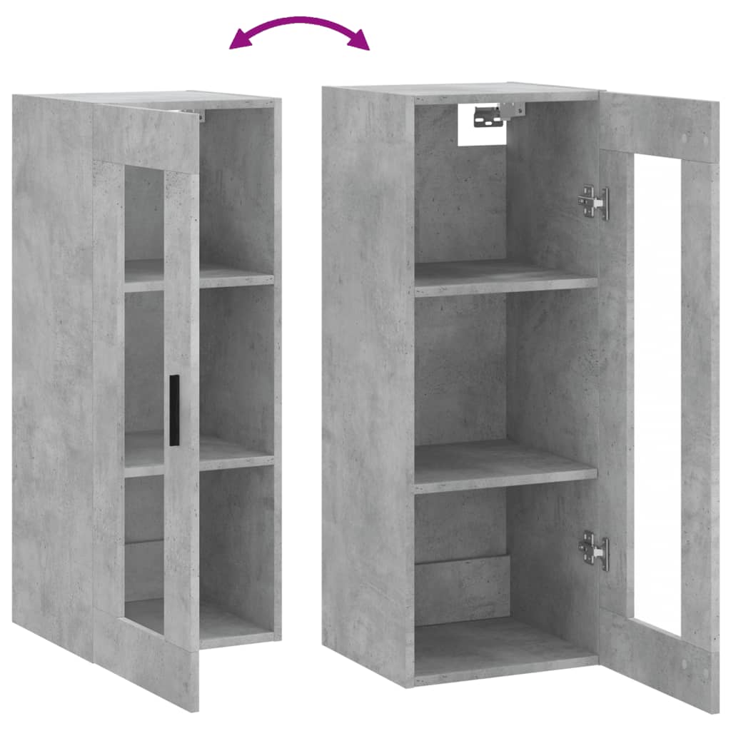 Armoire murale gris béton 34,5x34x90 cm - XIOS