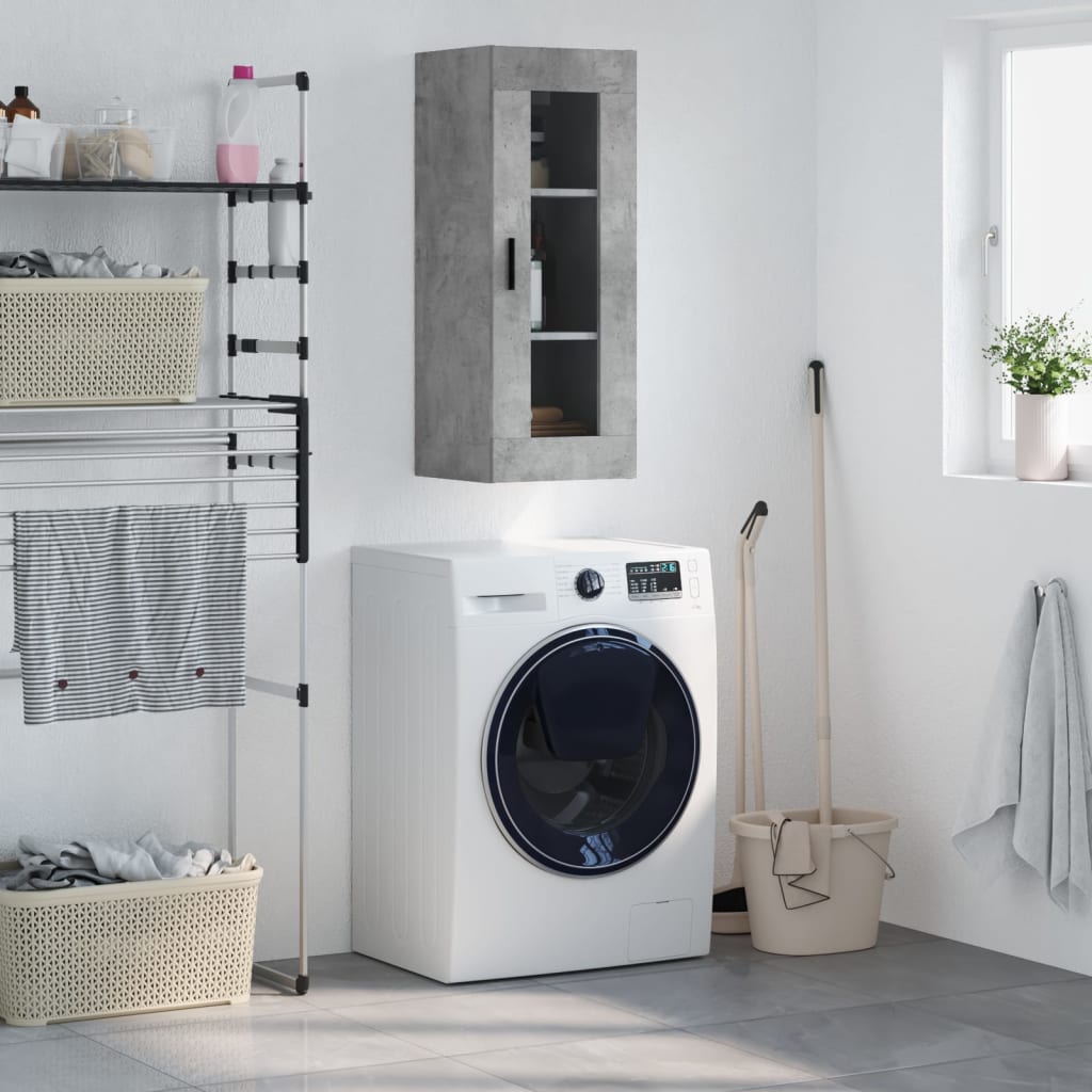 Armoire murale gris béton 34,5x34x90 cm - XIOS