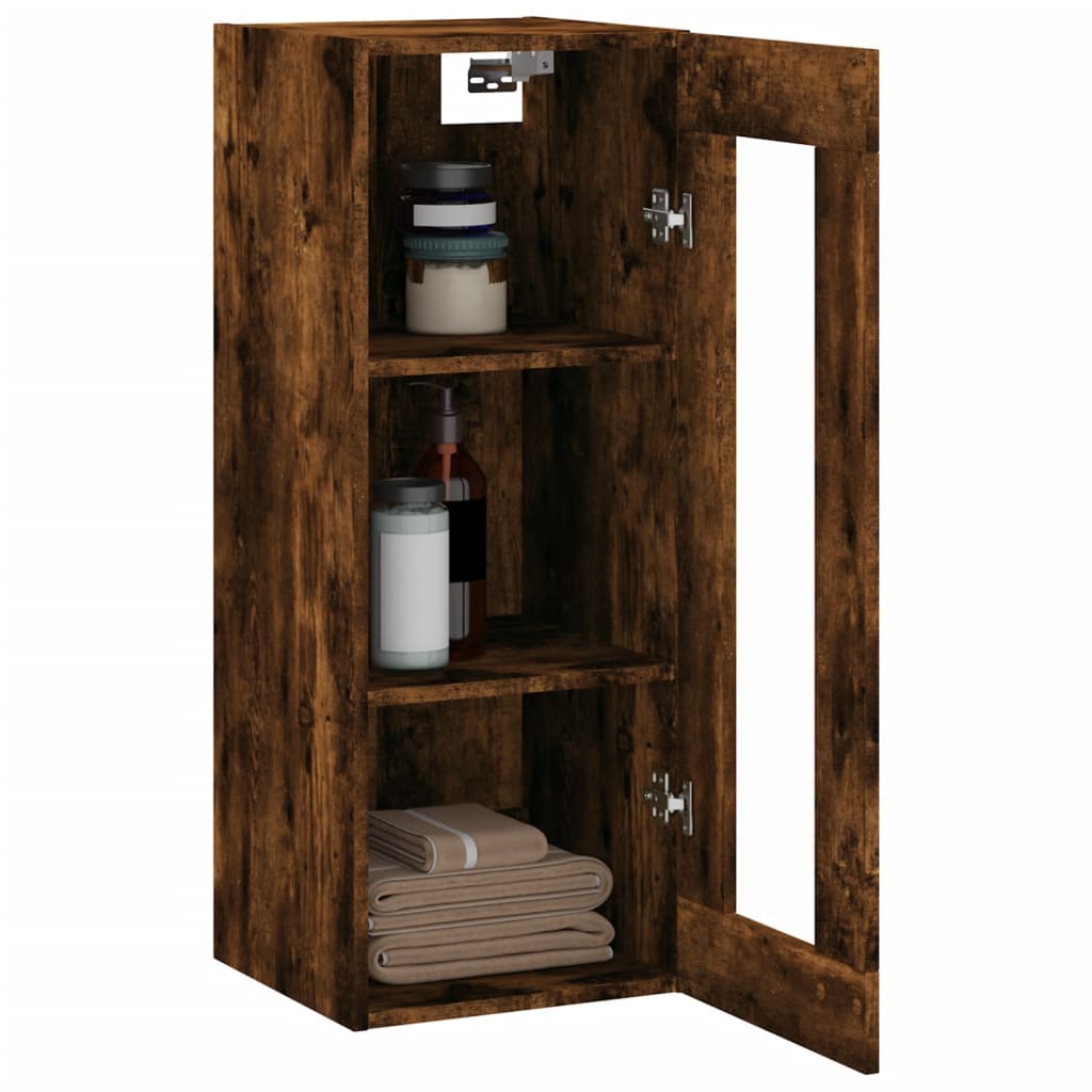 Armoire murale chêne fumé 34,5x34x90 cm - XIOS