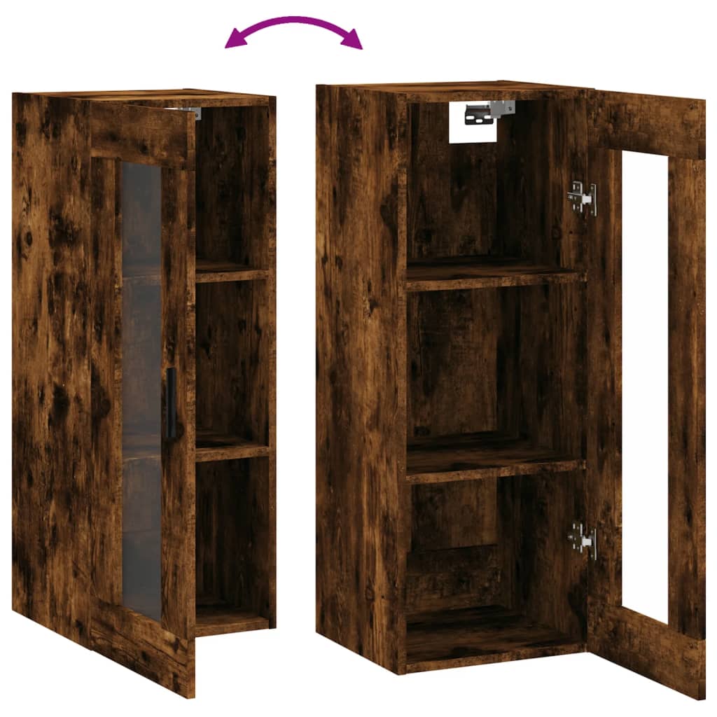 Armoire murale chêne fumé 34,5x34x90 cm - XIOS