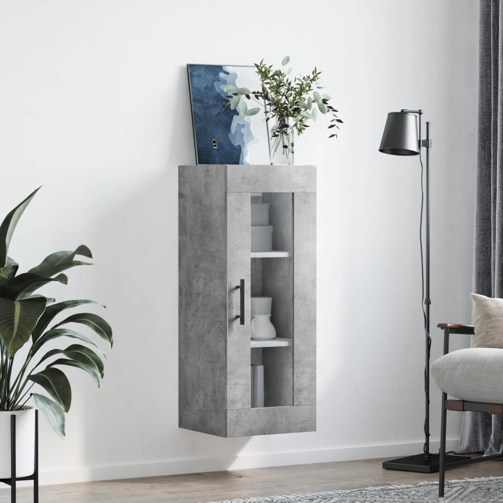 Armoire murale gris béton 34,5x34x90 cm - XIOS