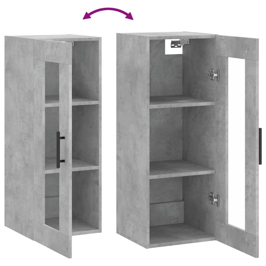 Armoire murale gris béton 34,5x34x90 cm - XIOS