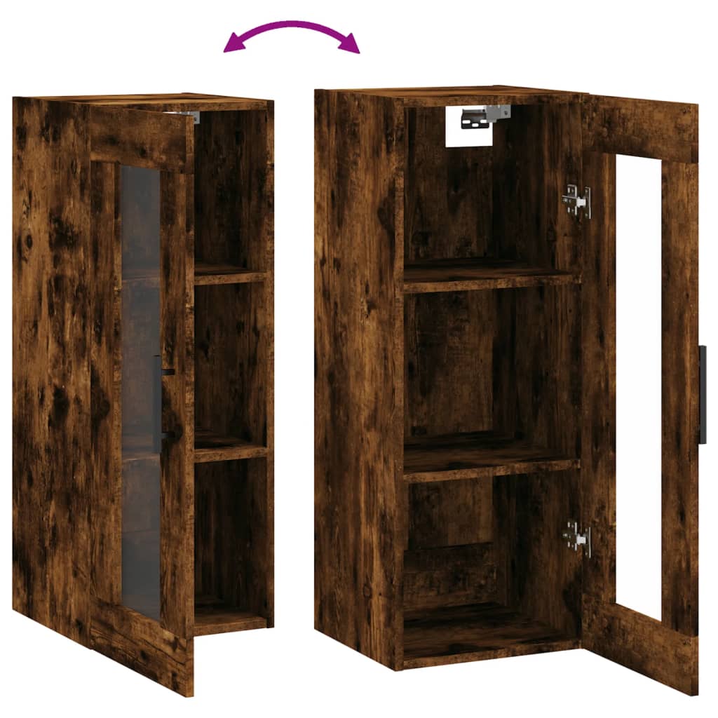 Armoire murale chêne fumé 34,5x34x90 cm - XIOS