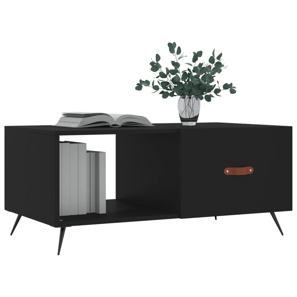 Table basse noir 90x50x40 cm bois d'ingénierie - XIOS