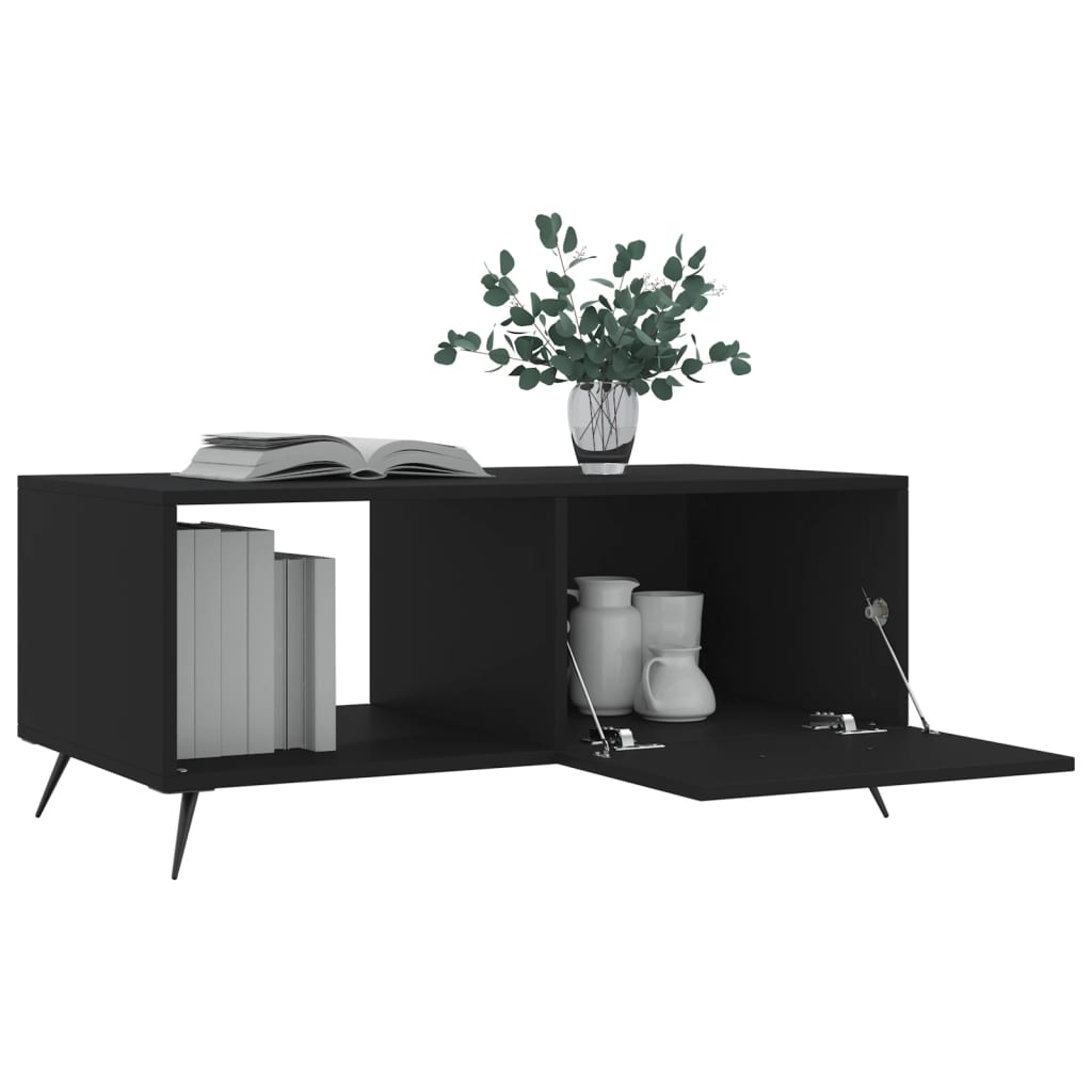 Table basse noir 90x50x40 cm bois d'ingénierie - XIOS