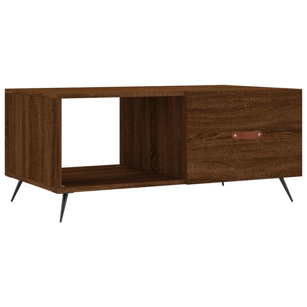 Table basse chêne marron 90x50x40 cm bois d'ingénierie - XIOS