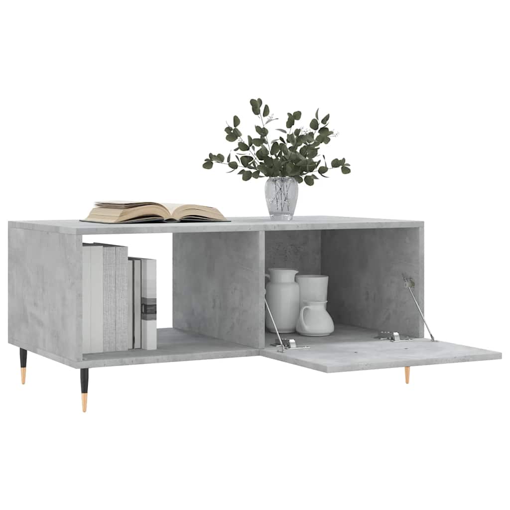 Table basse gris béton 90x50x40 cm bois d'ingénierie - XIOS
