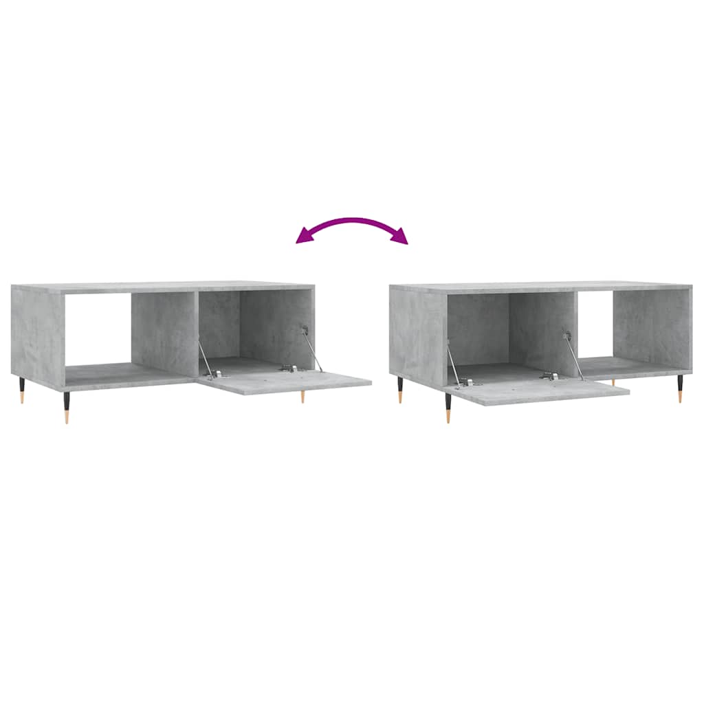 Table basse gris béton 90x50x40 cm bois d'ingénierie - XIOS