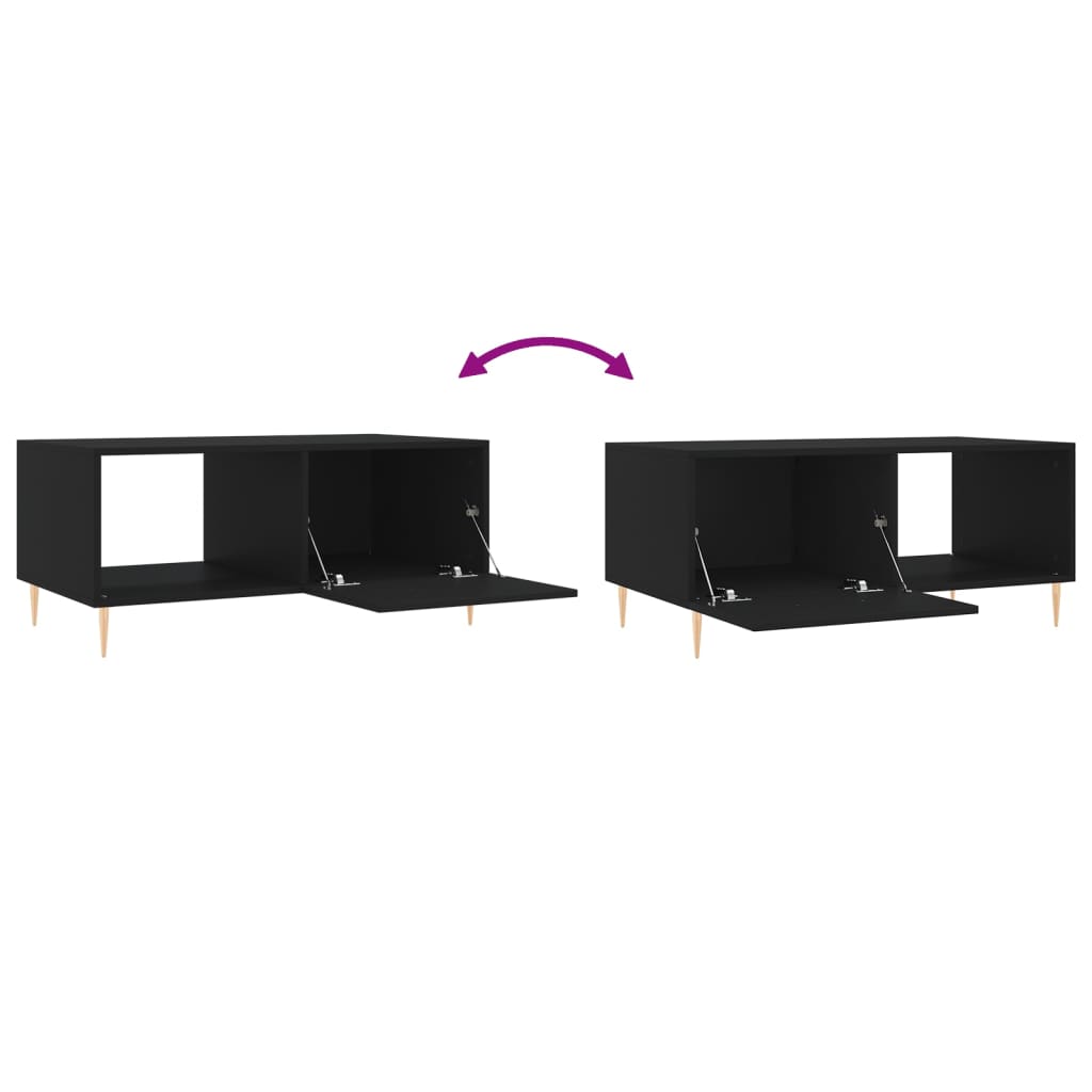 Table basse noir 90x50x40 cm bois d'ingénierie - XIOS