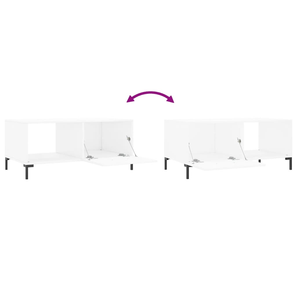 Table basse blanc 90x50x40 cm bois d'ingénierie - XIOS