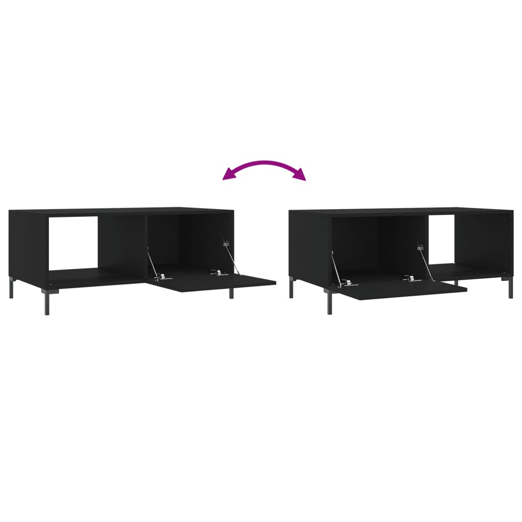 Table basse noir 90x50x40 cm bois d'ingénierie - XIOS