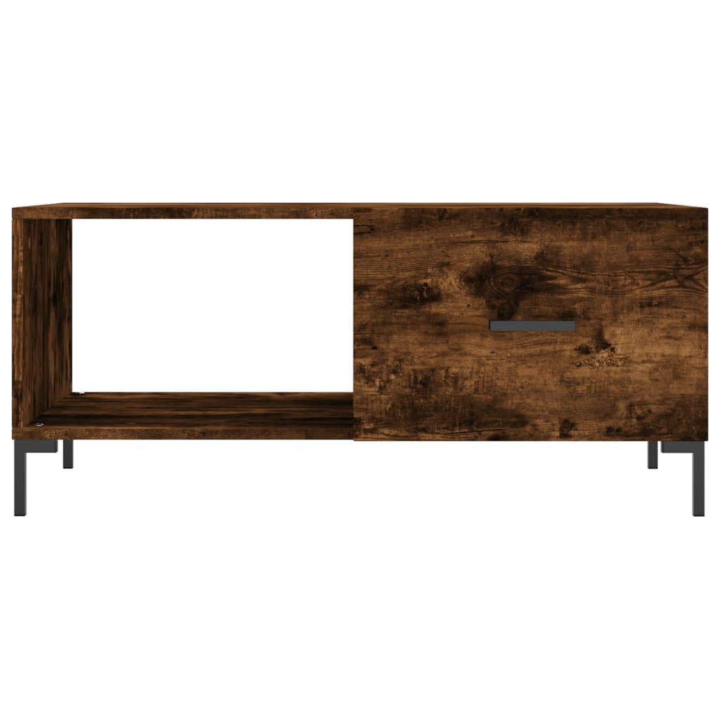 Table basse chêne fumé 90x50x40 cm bois d'ingénierie - XIOS