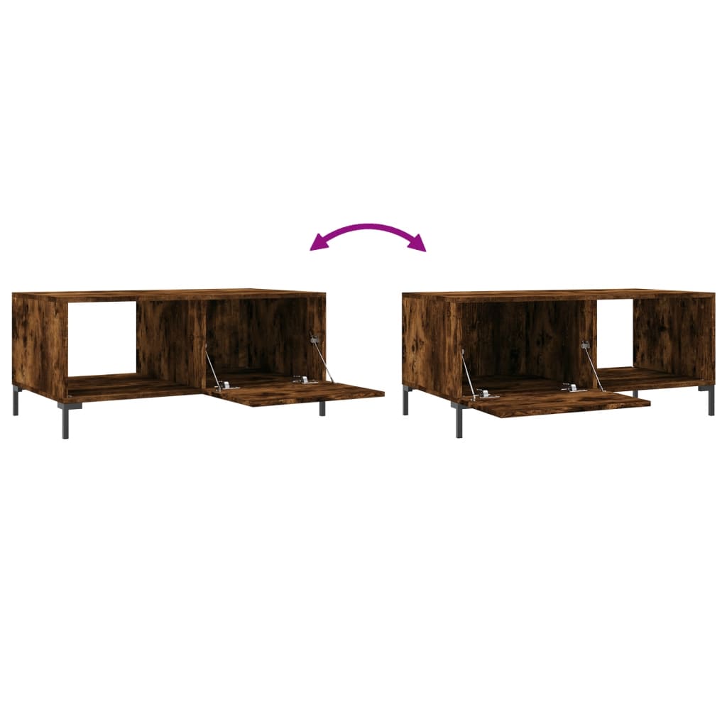 Table basse chêne fumé 90x50x40 cm bois d'ingénierie - XIOS