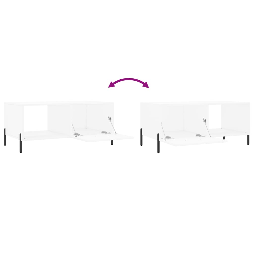 Table basse blanc 90x50x40 cm bois d'ingénierie - XIOS