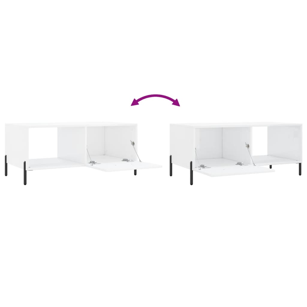 Table basse Blanc brillant 90x50x40 cm Bois d'ingénierie - XIOS