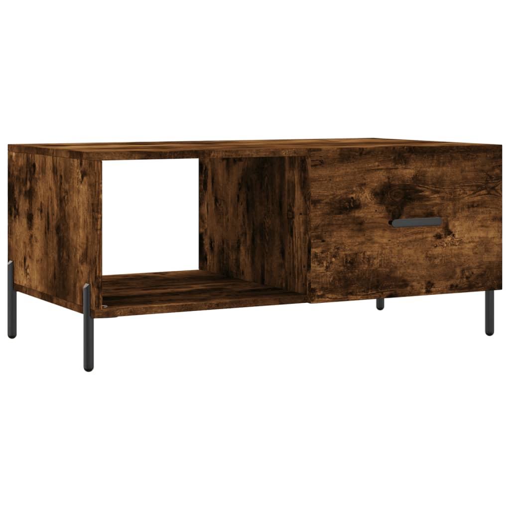 Table basse chêne fumé 90x50x40 cm bois d'ingénierie - XIOS