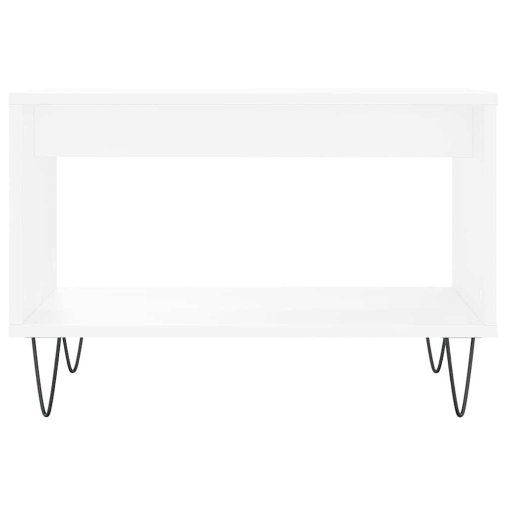 Table basse blanc 60x50x40 cm bois d'ingénierie - XIOS