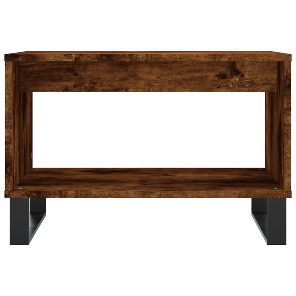 Table basse chêne fumé 60x50x40 cm bois d'ingénierie - XIOS