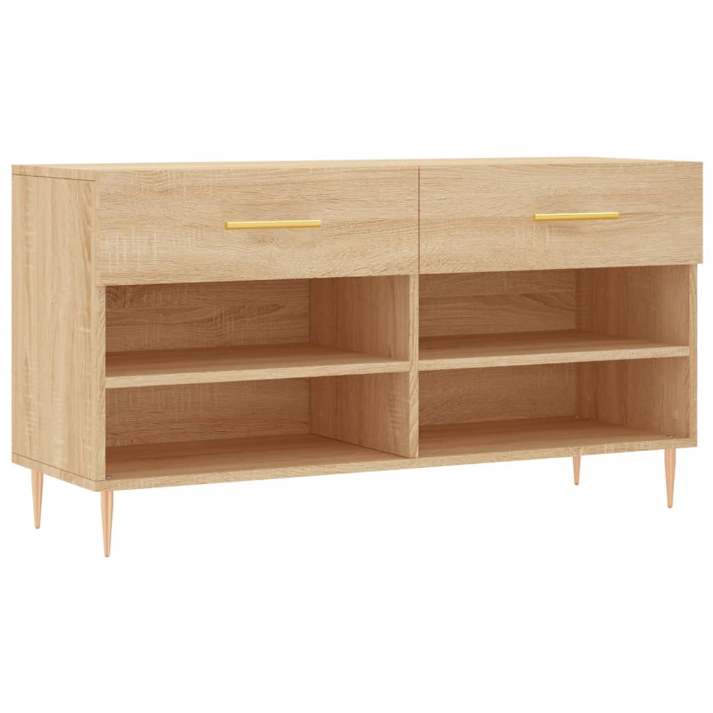 Banc à chaussures chêne sonoma 102x35x55 cm bois d'ingénierie - XIOS