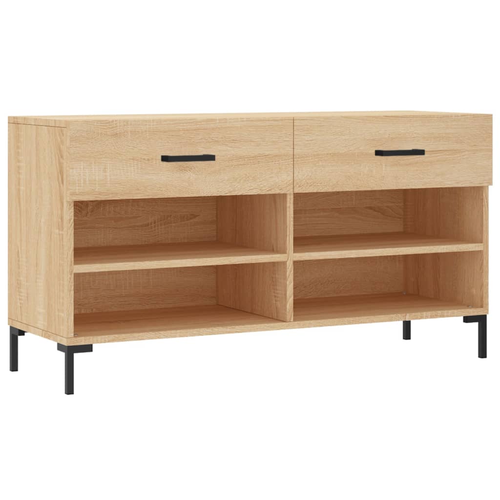 Banc à chaussures chêne sonoma 102x35x55 cm bois d'ingénierie - XIOS