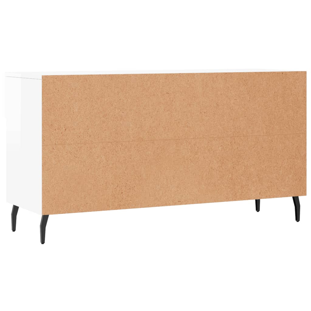 Banc à chaussures blanc brillant 102x35x55 cm bois d'ingénierie - XIOS