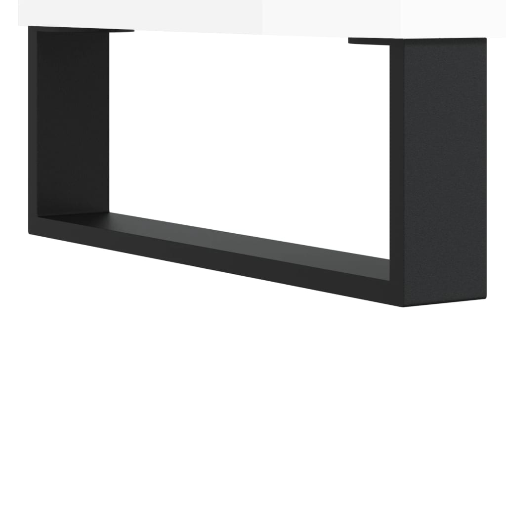 Banc à chaussures blanc brillant 102x35x55 cm bois d'ingénierie - XIOS