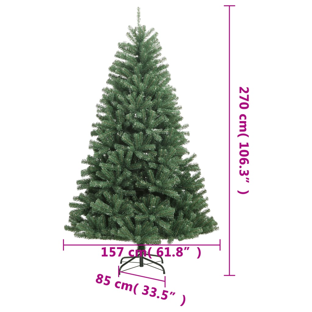 Sapin de Noël artificiel à charnières avec support vert 270 cm - XIOS