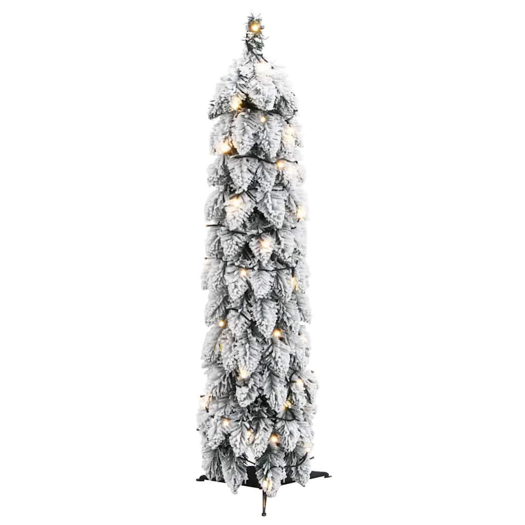 Sapin de Noël artificiel pré-éclairé avec 45 LED/neige floquée - XIOS