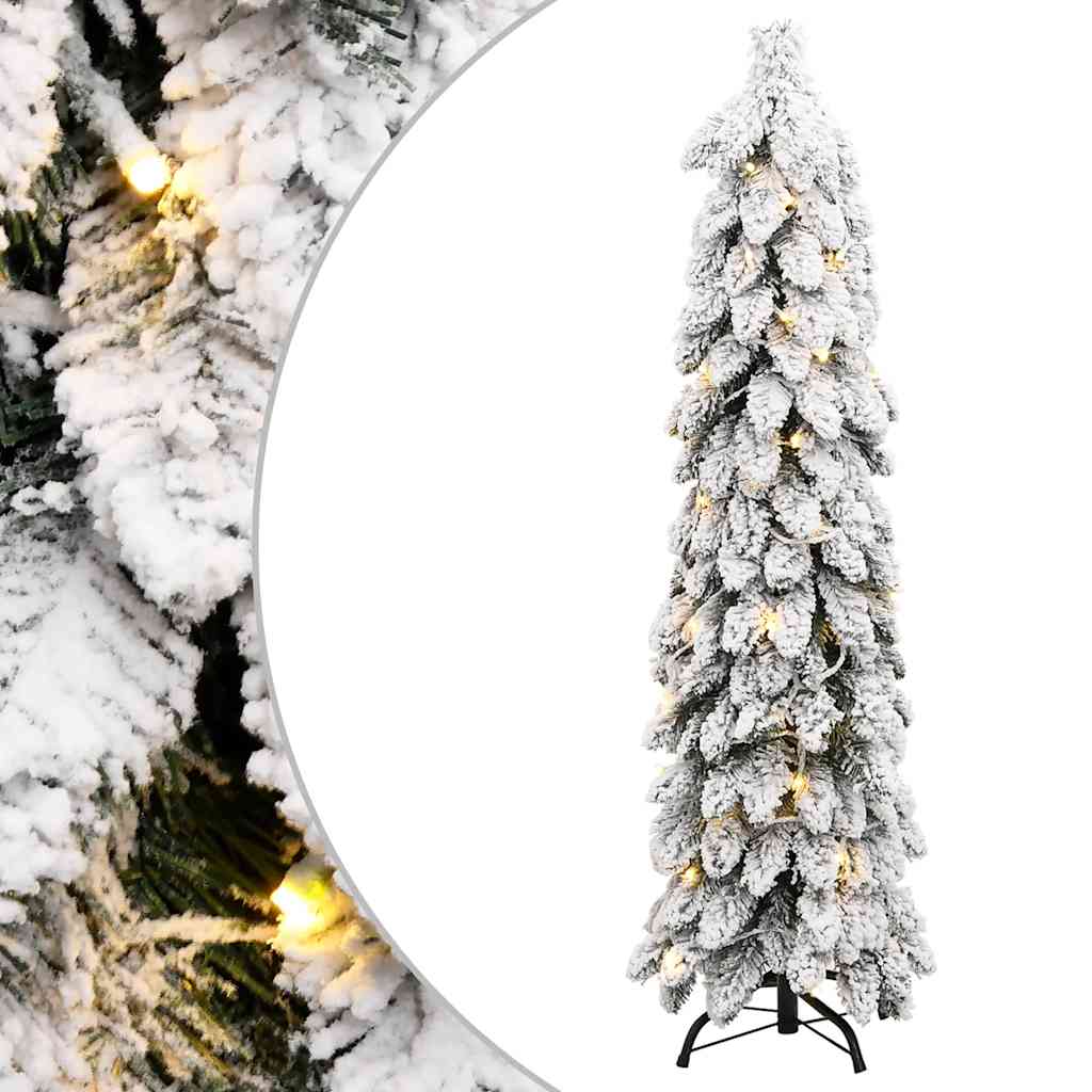 Sapin de Noël artificiel pré-éclairé avec 60 LED/neige floquée - XIOS