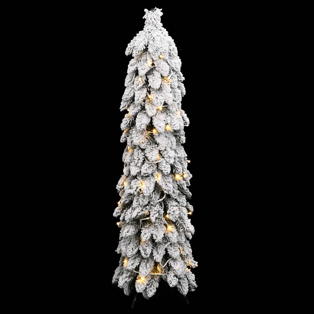 Sapin de Noël artificiel pré-éclairé avec 80 LED/neige floquée - XIOS