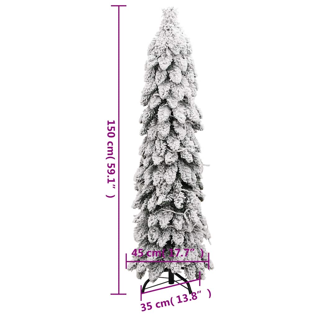 Sapin de Noël artificiel pré-éclairé avec 80 LED/neige floquée - XIOS