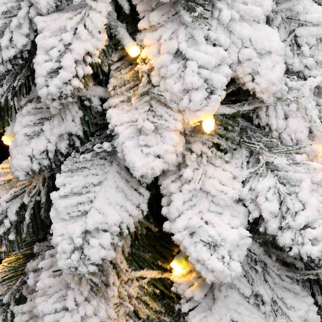 Sapin de Noël artificiel pré-éclairé avec 80 LED/neige floquée - XIOS