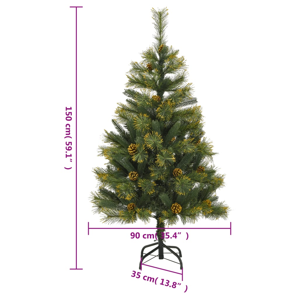 Sapin de Noël artificiel articulé avec pommes de pin 150 cm - XIOS