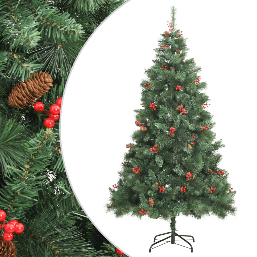 Sapin de Noël artificiel avec pommes de pin et baies 240 cm - XIOS