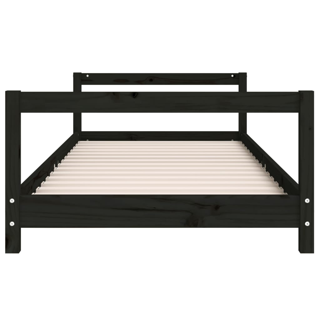 Cadre de lit pour enfants noir 90x200 cm bois de pin massif - XIOS