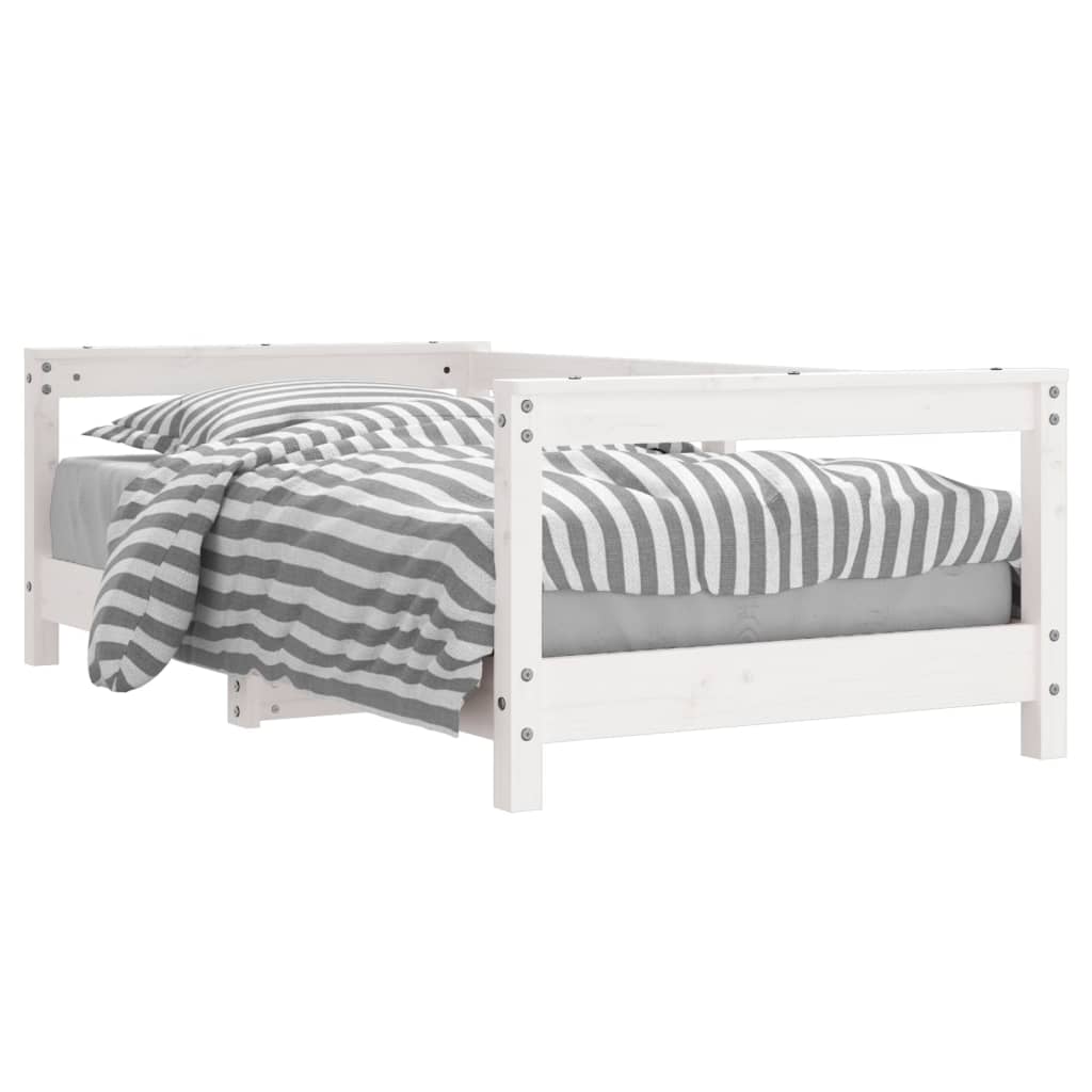 Cadre de lit pour enfant blanc 70x140 cm bois de pin massif - XIOS