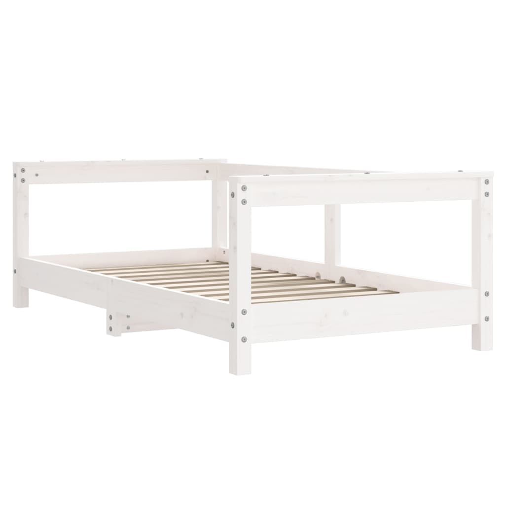Cadre de lit pour enfant blanc 70x140 cm bois de pin massif - XIOS