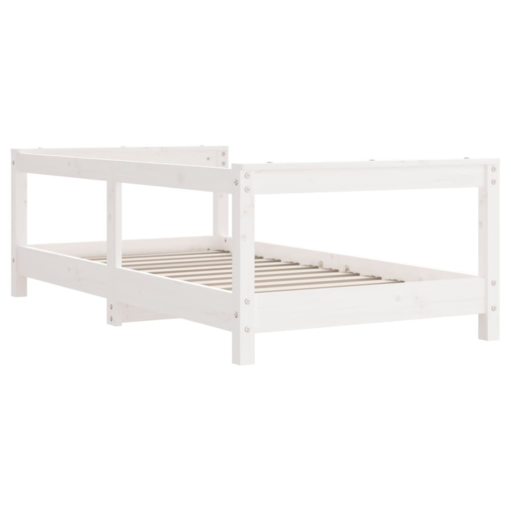 Cadre de lit pour enfant blanc 70x140 cm bois de pin massif - XIOS