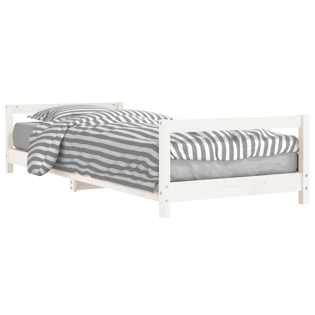 Cadre de lit pour enfants blanc 90x190 cm bois de pin massif - XIOS