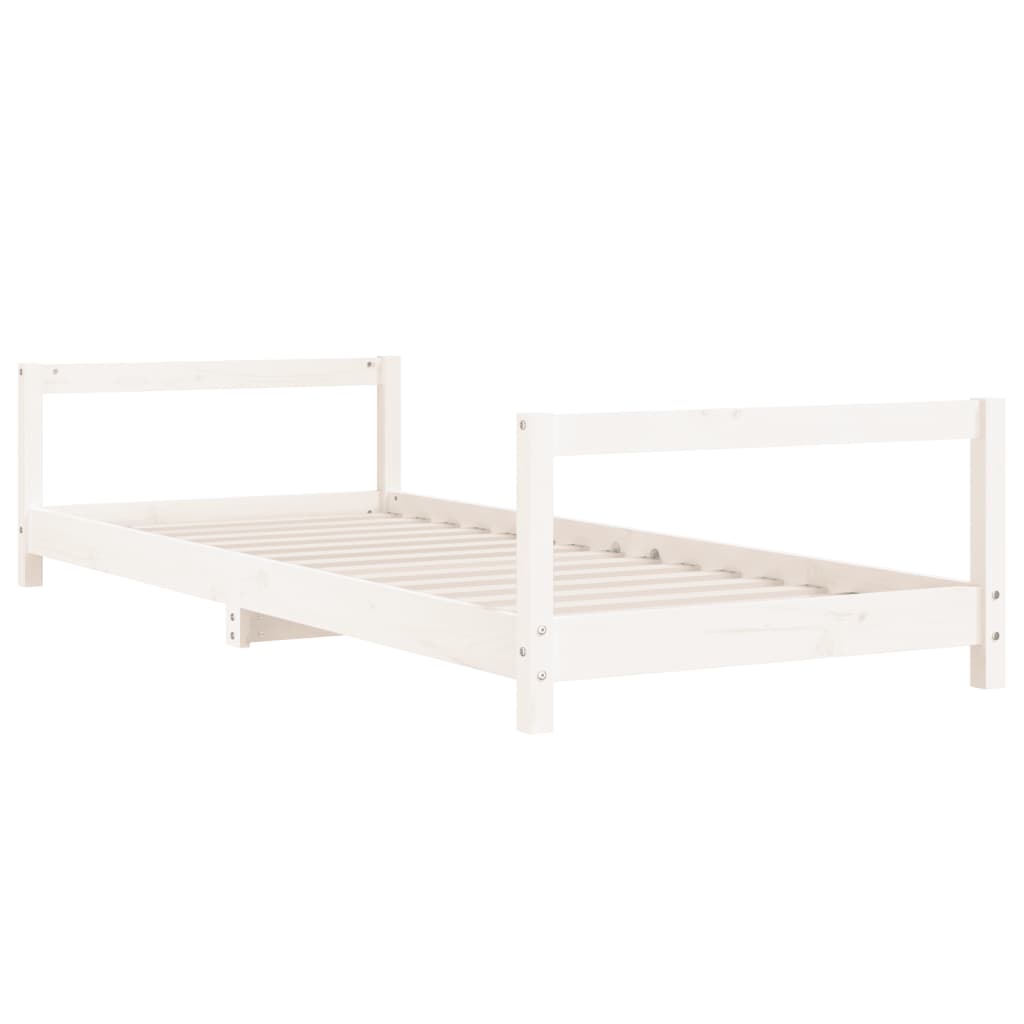 Cadre de lit pour enfants blanc 90x190 cm bois de pin massif - XIOS