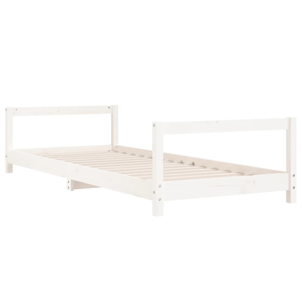 Cadre de lit pour enfants blanc 90x190 cm bois de pin massif - XIOS
