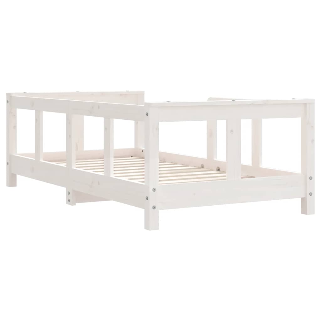 Cadre de lit pour enfant blanc 70x140 cm bois de pin massif - XIOS